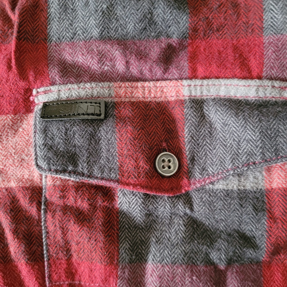 Point Zero men's size large semi fit plaid shirt - Picture 2 of 6
